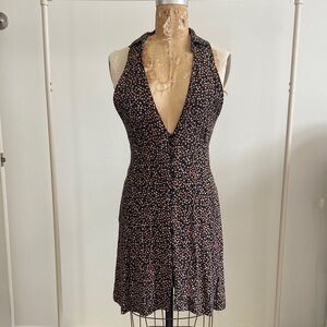 Free People Viscose Floral Dress With Bare Back Drawstring Waist Size: Large